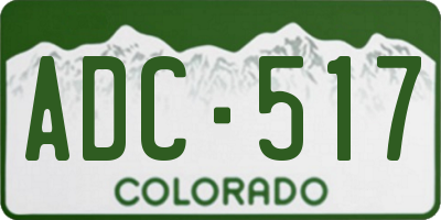 CO license plate ADC517