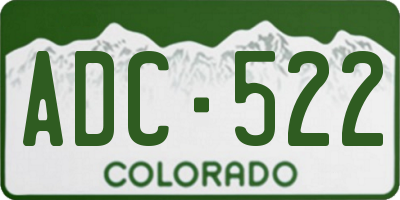 CO license plate ADC522