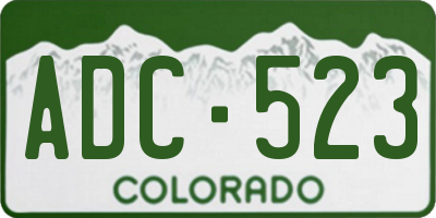 CO license plate ADC523