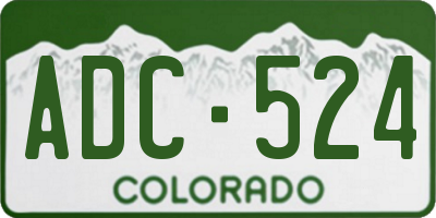 CO license plate ADC524
