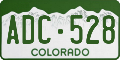 CO license plate ADC528