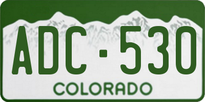 CO license plate ADC530
