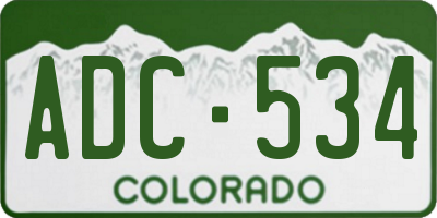CO license plate ADC534