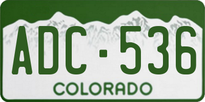 CO license plate ADC536