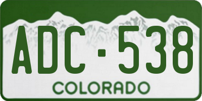 CO license plate ADC538