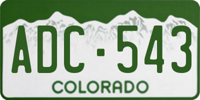 CO license plate ADC543