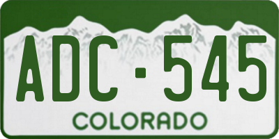 CO license plate ADC545
