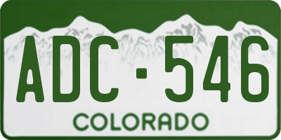 CO license plate ADC546