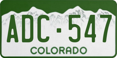 CO license plate ADC547