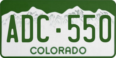 CO license plate ADC550