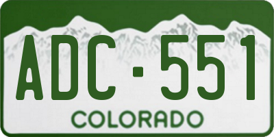 CO license plate ADC551