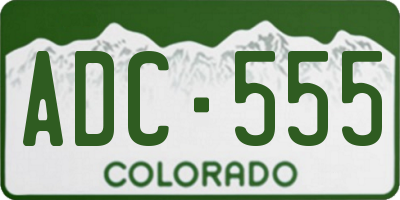 CO license plate ADC555