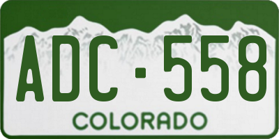 CO license plate ADC558