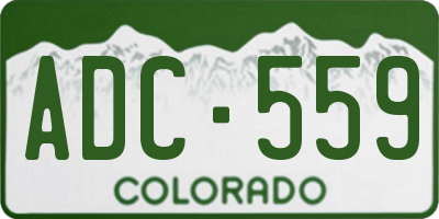 CO license plate ADC559