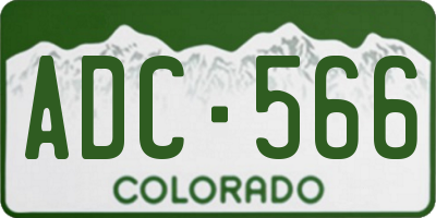 CO license plate ADC566