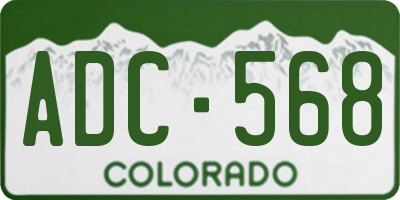 CO license plate ADC568
