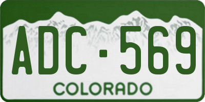 CO license plate ADC569