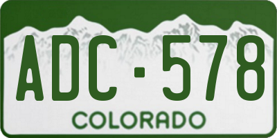CO license plate ADC578