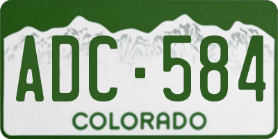 CO license plate ADC584