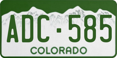 CO license plate ADC585