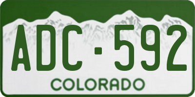 CO license plate ADC592