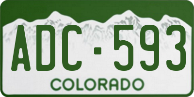 CO license plate ADC593