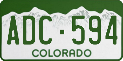 CO license plate ADC594