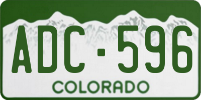 CO license plate ADC596