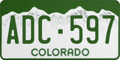 CO license plate ADC597