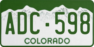 CO license plate ADC598