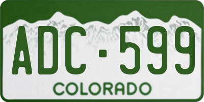 CO license plate ADC599