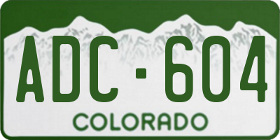 CO license plate ADC604