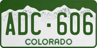 CO license plate ADC606