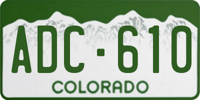 CO license plate ADC610
