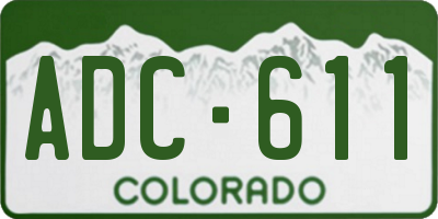 CO license plate ADC611