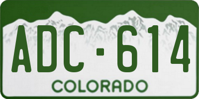 CO license plate ADC614