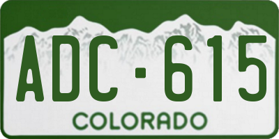 CO license plate ADC615