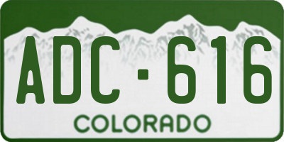 CO license plate ADC616