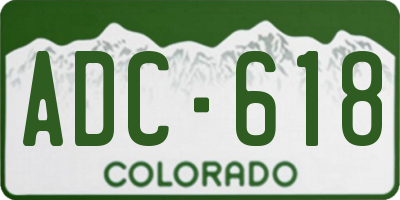 CO license plate ADC618