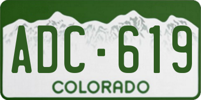 CO license plate ADC619