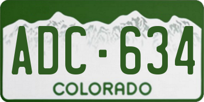 CO license plate ADC634