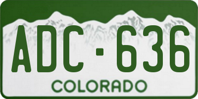 CO license plate ADC636