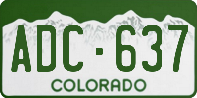 CO license plate ADC637