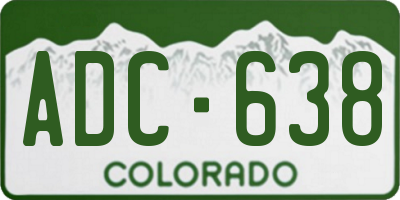 CO license plate ADC638