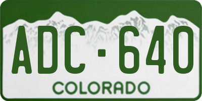 CO license plate ADC640