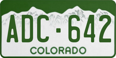 CO license plate ADC642