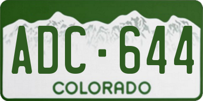 CO license plate ADC644
