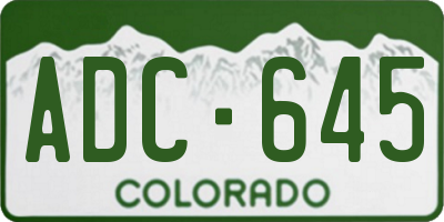 CO license plate ADC645