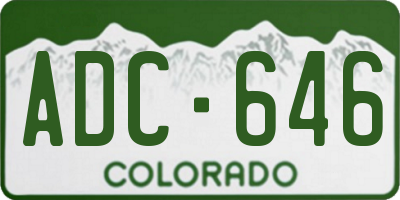 CO license plate ADC646