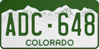 CO license plate ADC648